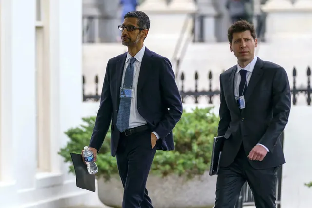 Sundar Pichai and Sam Altman meme template