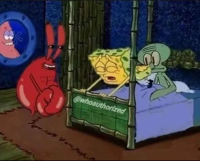 sus spongebob meme template