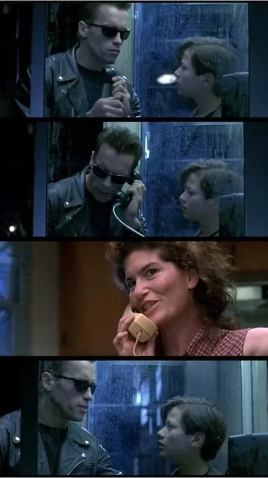 Terminator 2 Phone Booth meme template