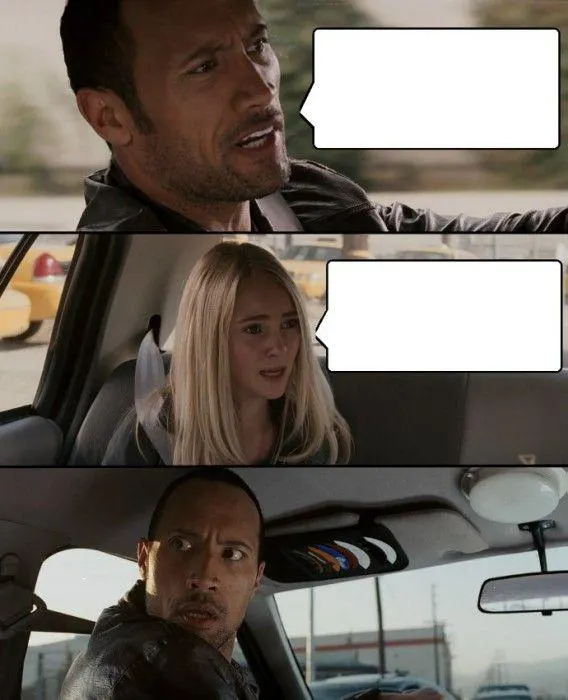 The Rock Driving Conversation meme template