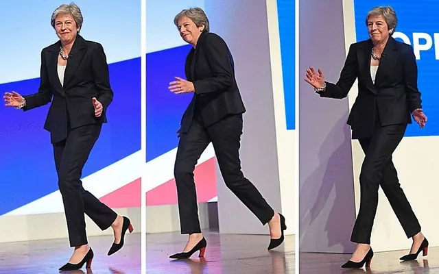 Theresa May Walking meme template