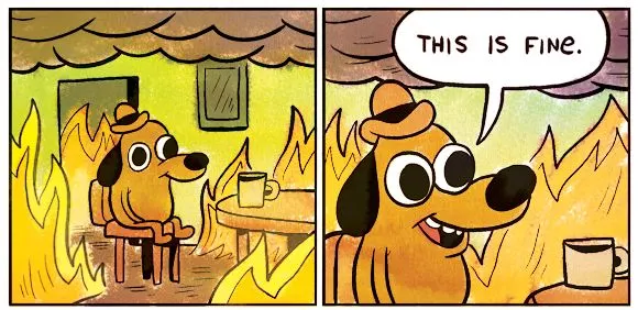 This Is Fine Dog meme template