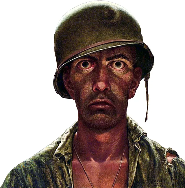 Thousand-Yard Stare meme template