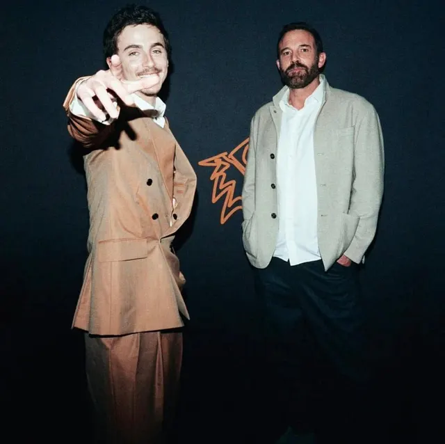 Timothée Chalamet Points Beside Ben Affleck meme template