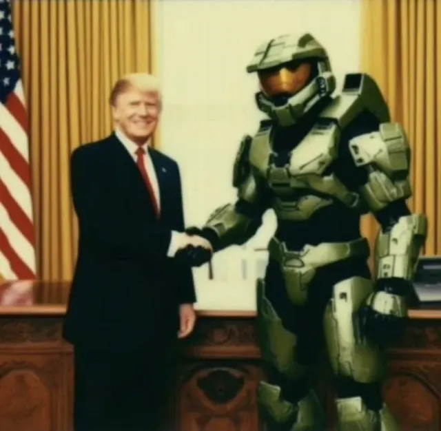 Trump and Robot meme template