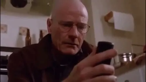 Walter White Looking at Phone GIF template