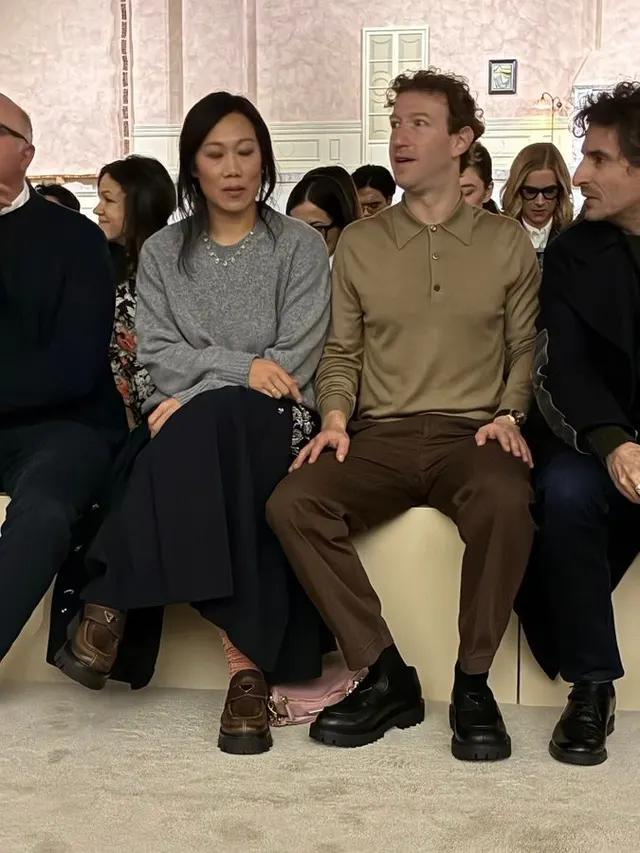 Zuck in the front row for Prada at Milan Fashion Week meme template